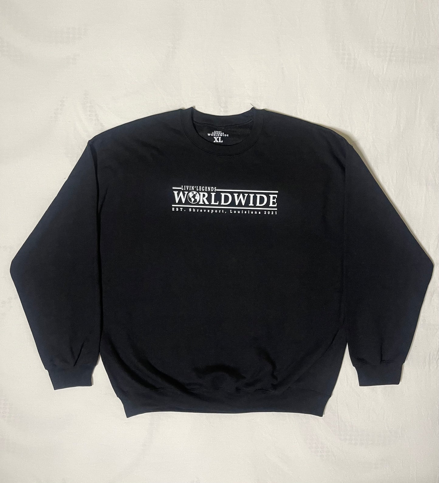 Black "Worldwide" Crew Neck